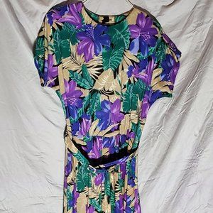 Floral Cotton belted dress